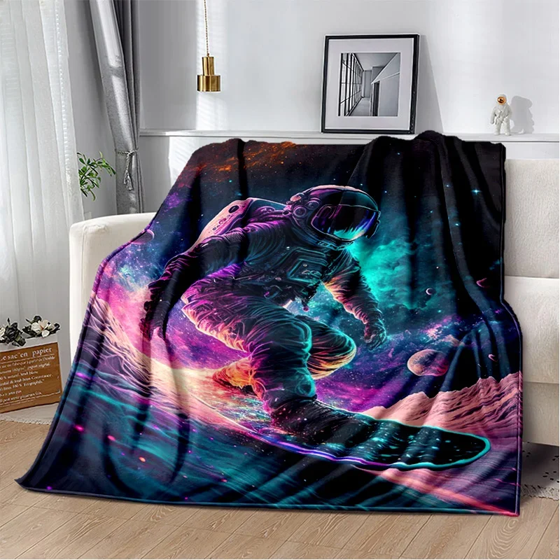 Space Astronaut Universe Spaceman Cartoon Blanket,Soft Throw Blanket for Home Bedroom Bed Sofa Office Cover Blanket Kid