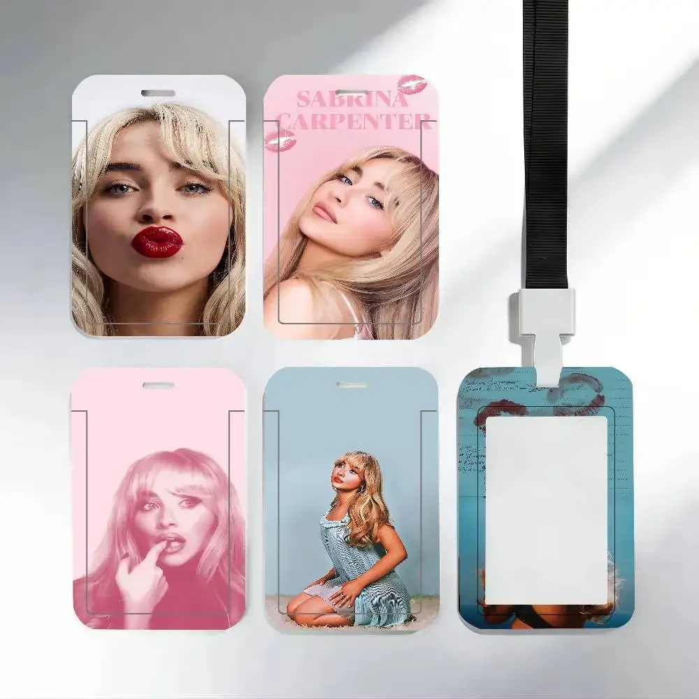 Hot Singer S-Sabrinaes Carpenters Clear ID Card Holder Lanyard Neck Strap Badge Case Door Credit Card Protector Daily Gift