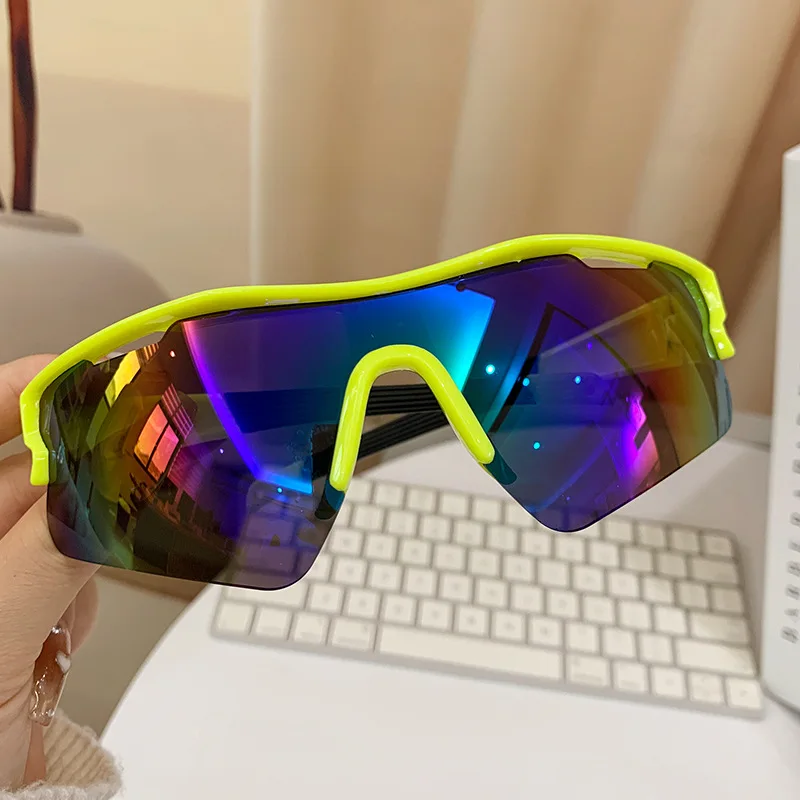 جديد Y2K نمط الدراجات النظارات الشمسية يندبروف نظارات للرجال النساء الرجعية عاكسة الأغطية عدسة الطريق ركوب النظارات الرياضية