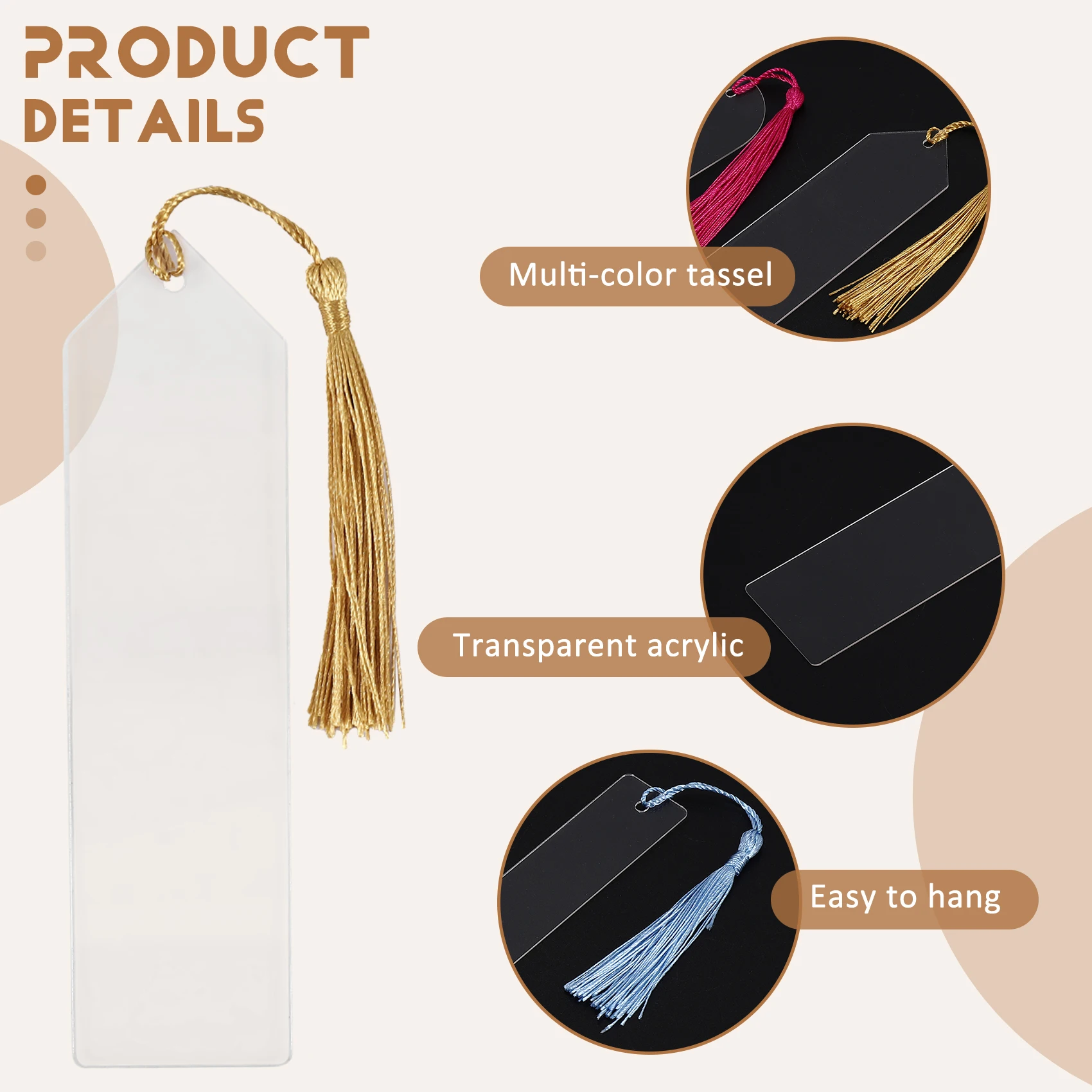 73 pezzi segnalibri acrilici multicolori + trasparenti spazi vuoti progetti artigianali fai da te accessori per sublimazione per le donne