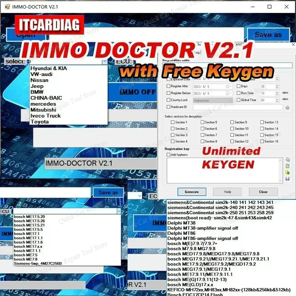 

Immo Doctor V2.1 с неограниченным бредом Keygen Multi Brand Immo Off Программное обеспечение ЭБУ-чип-тюнинг для Sim2k Mt38 Me 17.9.2 Med17.9.8