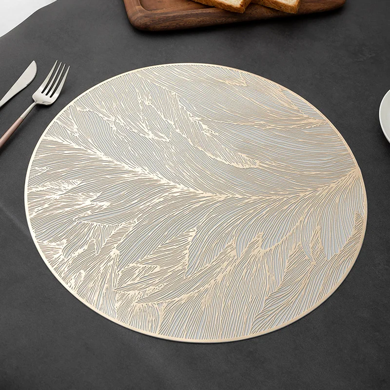 1PCS 38cm Round Placemat,Waterproof oilproof insulated table mat,Hotel anti-slip decorative coasters