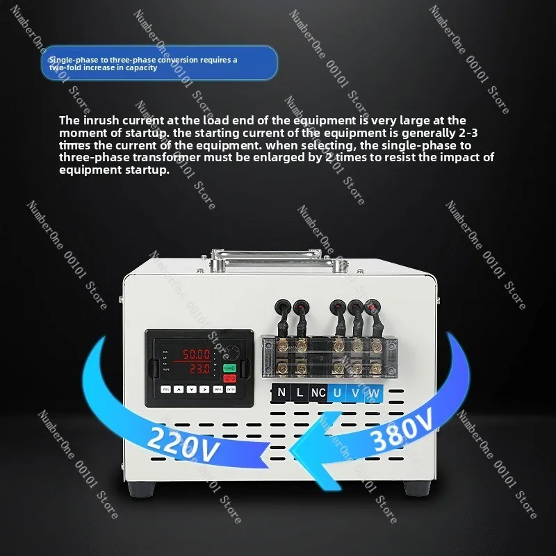 Single-phase 220v to three-phase 380v transformer, high-frequency voltage step-up, dry-type pure sine wave