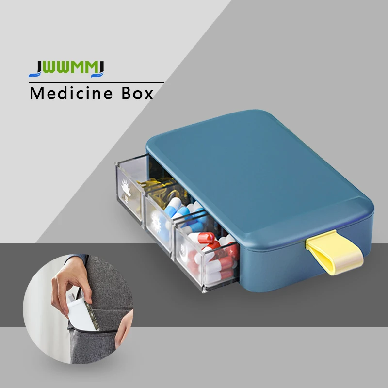 

1pcs 3 Compartments Pill Box BPA-Free,Day Pill Organizer/3 Times a Day Travel Pill Organizer for Pocket or Purse Storage Vitamin