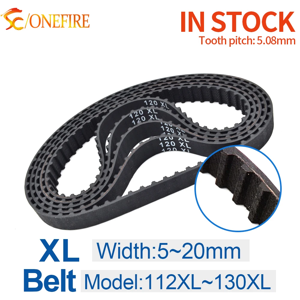 XL Belt Model 112XL to 130XL XL Timing Belt Tooth Pitch 5.08mm XL Rubber Belt Width 5/6/9/10/12/15/20mm for CNC Synchronous Belt