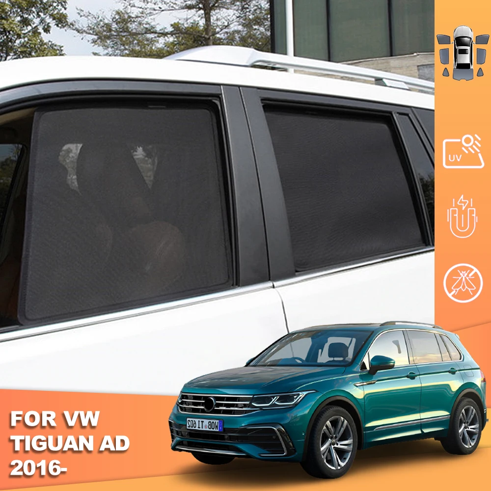 Para Volkswagen VW Tiguan AD 2016-2024 Coche magnético parasol parabrisas delantero cortina de malla trasera bebé parasol de ventana lateral Visor