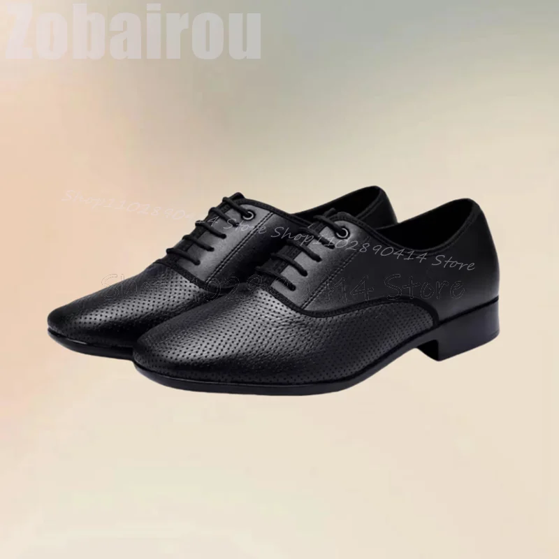 

Black Matte Leather Breathable Strappy Loafers Fashion Lace Up Men Shoes Luxurious Handmade Party Banquet Office Men Dress Shoes