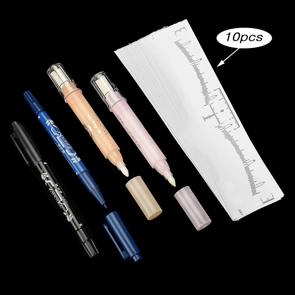 

1 Kit Microblading Surgical Eyebrow Tattoo Skin Marker Pen Magic Eraser With Measuring Ruler Permanent Makeup Accesories Set