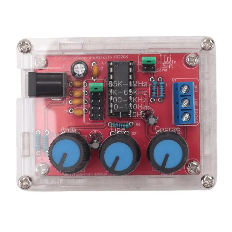 [B17B!】 XR2206 High Precision Signal Generator DIY Kit Sine Triangle Square Waves 1Hz 1Mhz Frequency Range Adjustable Frequency