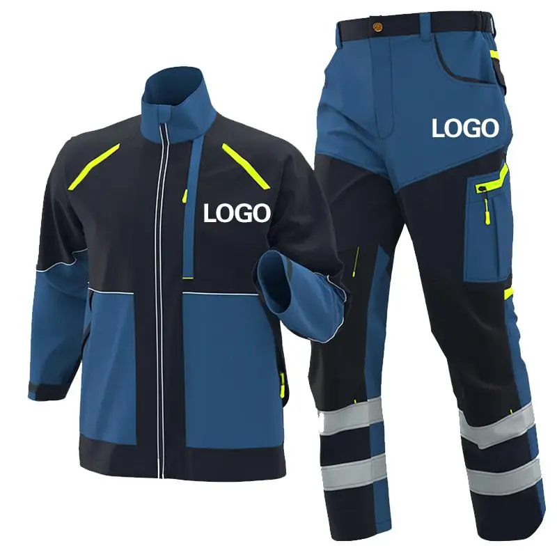 Spring Autumn Men Workshop Work Clothes Suit Men's Personalized Customization Printed Logo Construction Maintenance Worker Coat