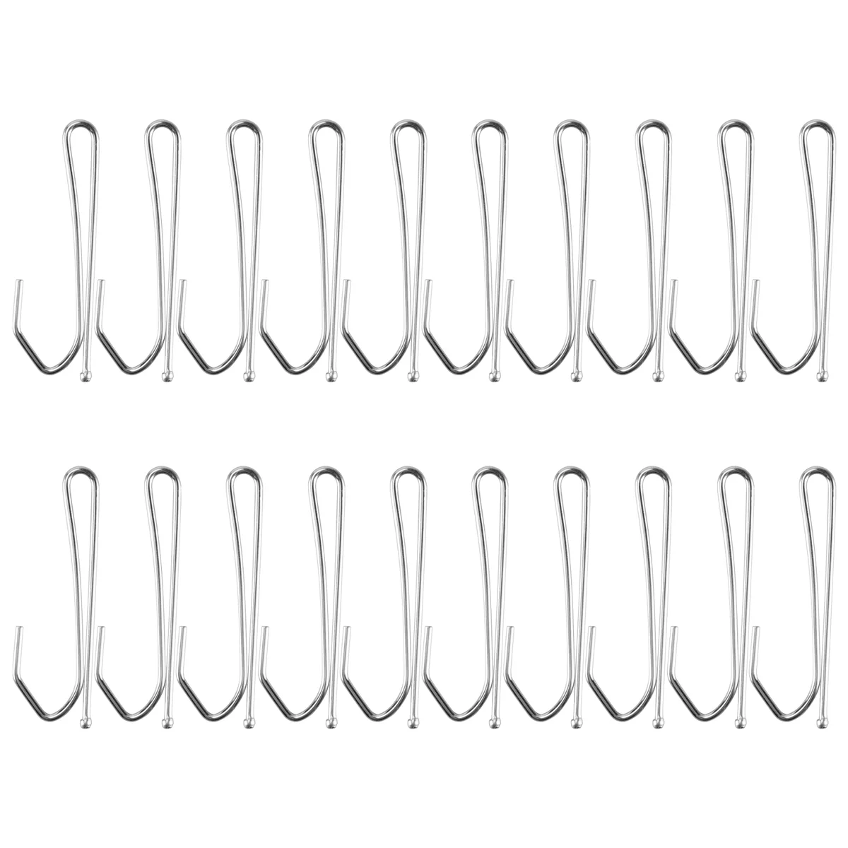 Single Pinch Window Treatment Metal Pleat Drapes Curtain Hooks - Silver Tone (20-Piece)