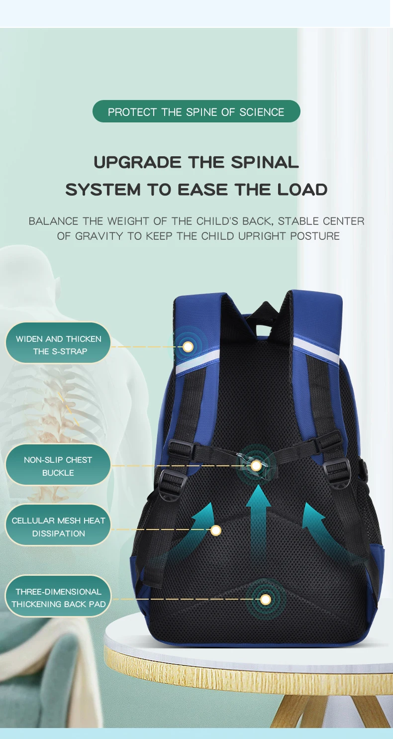 Grundschüler Schultasche Jungen 1,2,3,4,5,6 Klassen 6-12 Jahre alt Astronaut Umhängetasche Laptop Rucksack Wasserdicht WEA – Detail 5