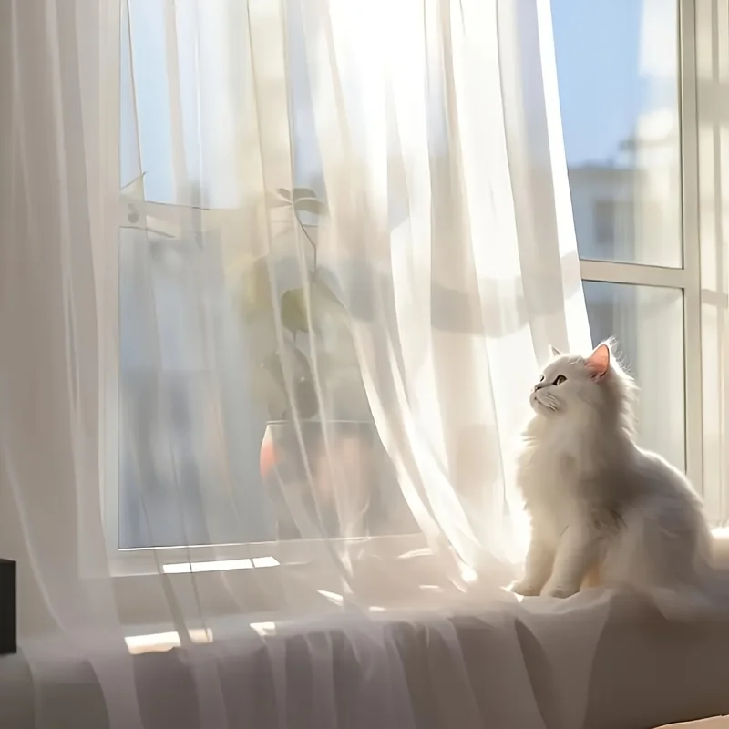 Heimdekoration, durchsichtige Tüllvorhänge für Wohnzimmer, Schlafzimmer, Esszimmer, Dekoration, Fenster, Halbschattierung, Behandlung, Voile-Drape, luxuriöse Tür – Detail 5