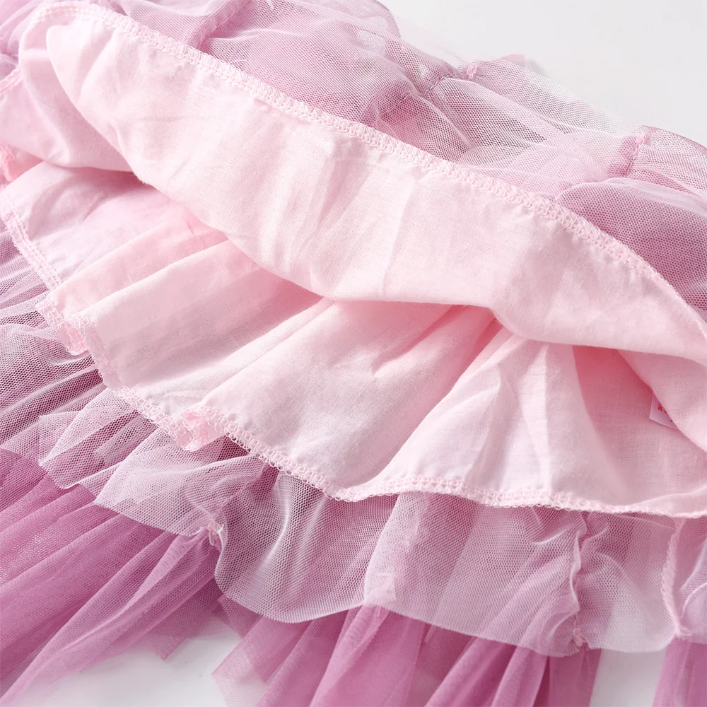 VIKITA Girls Tutu Skirts Kids Performance Birthday Party Ballet Mini Skirt Girls Irregular Mesh Layered Cake Skirts Kids Clothes