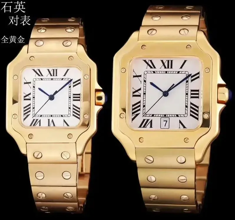 Новые роскошные мужские и женские кварцевые часы из нержавеющей стали 904L, серебристый, золотой, белый, римский циферблат, высокое качество, белое, синее сапфировое стекло