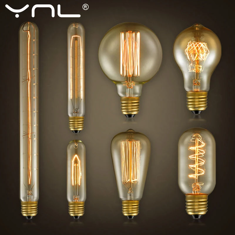 Dimmable Retro Edison Light Bulb E27 220V 40W Retro Vintage Edison Bulb Incandescent Ampoule Bulb Filament Light Bulb Home Decor