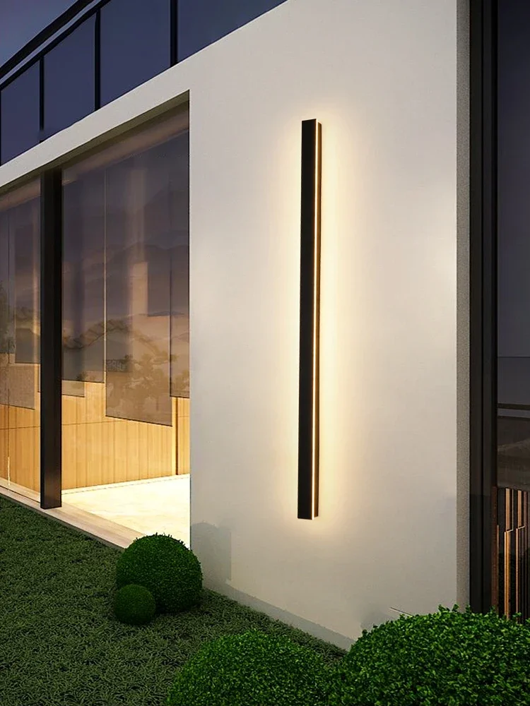 LED Wall Lamps Line Minimalist Light Long Strip Outdoor Waterproof Garden Decoration Villa Background Wall Garden Lights