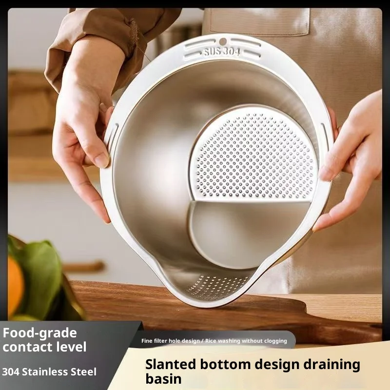 

Rice Washer Strainer Bowl Rice Vegetable Washing Basket Strainer Fruit And Vegetable Strainer Drain Basket Kitchen Tools