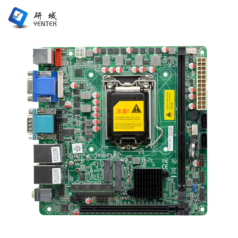 LGA1155 I3 I5 I7 Z77 شرائح 2 DDR3 VGA HD PCIE X16 6 RS232 COM Win7 Linux Ubuntu Industrial Mini Itx اللوحة الأم
