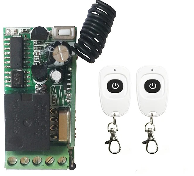 433 MHz Mini Wireless RF Remote Control Light Switch 10A Relay Output Radio DC 12V 1 CH Channel 1CH Receiver Module Transmitter