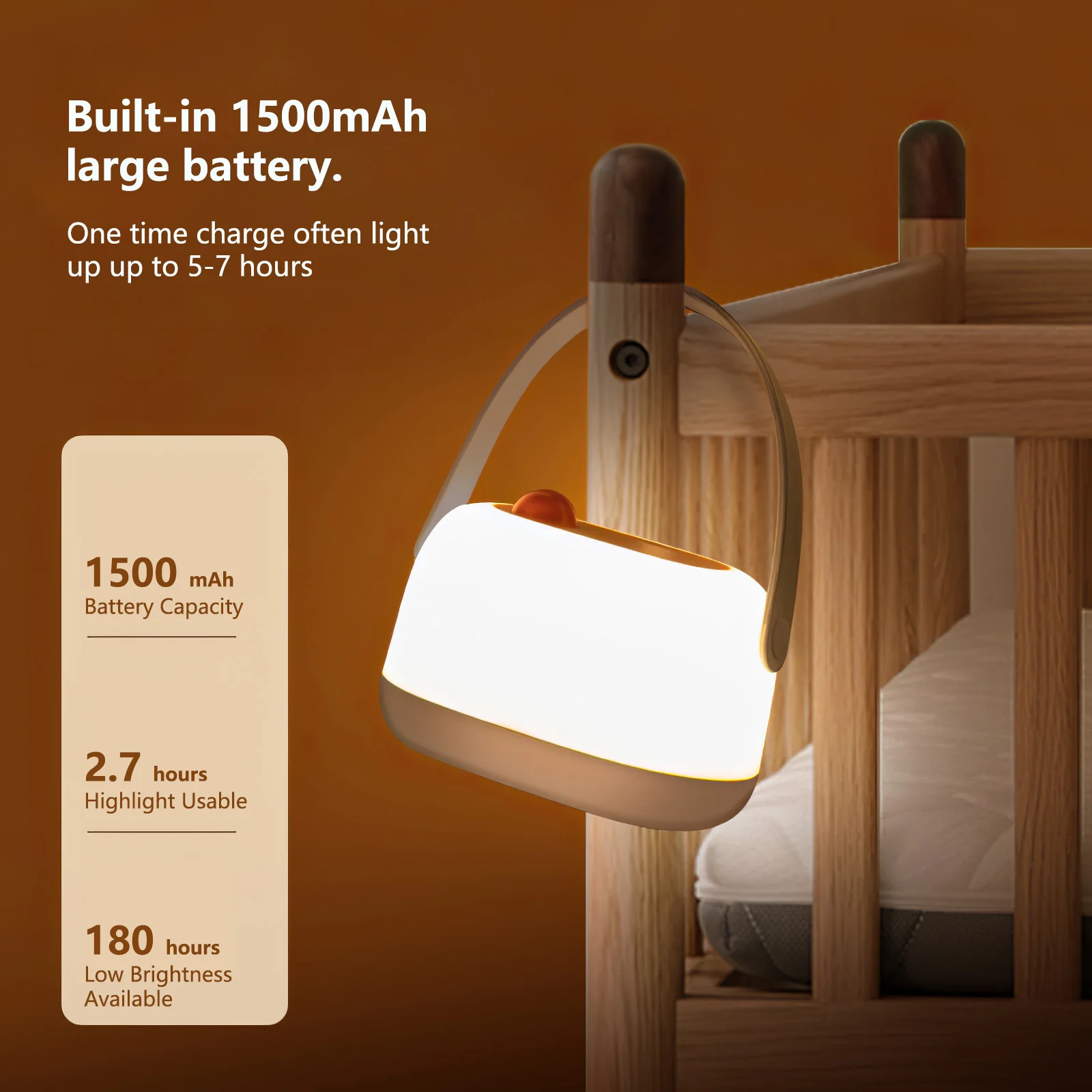 Imagem -05 - Baby Night Light Nursery Lamp Crianças Amamentação Dormir Aid Usb Recarregável Dimmable Warm Bedside Decoração