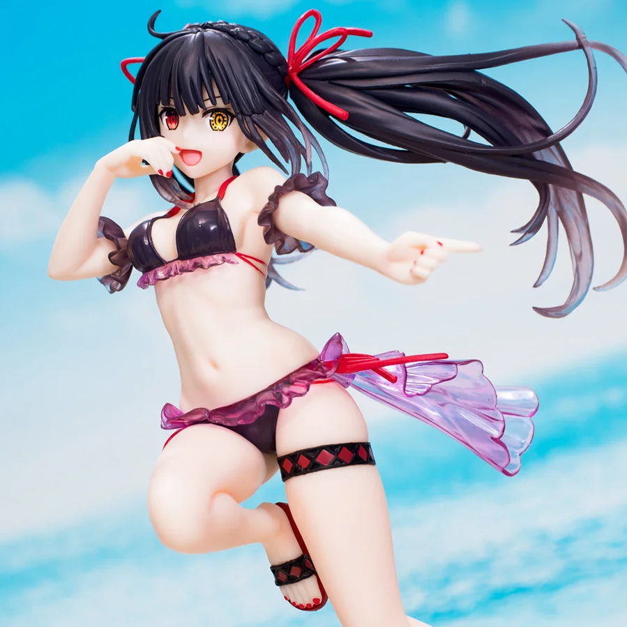 21CM Date A Bullet Tokisaki Kurumi Swimsuit Ver Anime Action Figures PVC Collection Doll Model Toys Festive Gift for Anime Fans