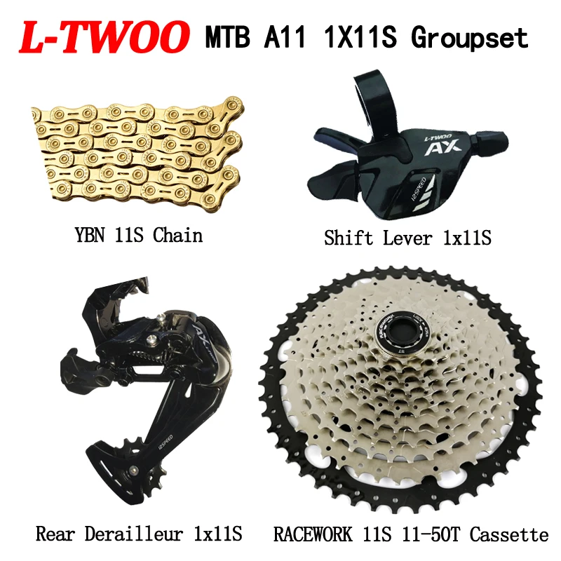 LTWOO AX11 MTB Bike Groupset 11 Speed Shifter+Rear Deraileur+RACEWORk Cassette+YBN 11S Chain 4 Piece Bicycle Set Eagle Parts