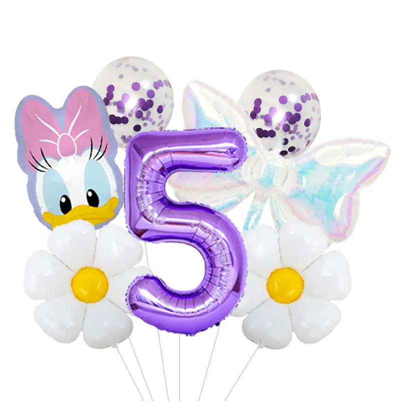 Cartoon Mouse Daisy Aluminum Foil Balloons Set Number Birthday  for Girls Birthday Party Baby Shower Decorations Gifts view 6
