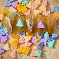 50PCS/Pack Resin Cheese Food Nail Charms Mixed Colors Cute Nail Art Decorations Accessories Beauty Manicure Decor Design Tool