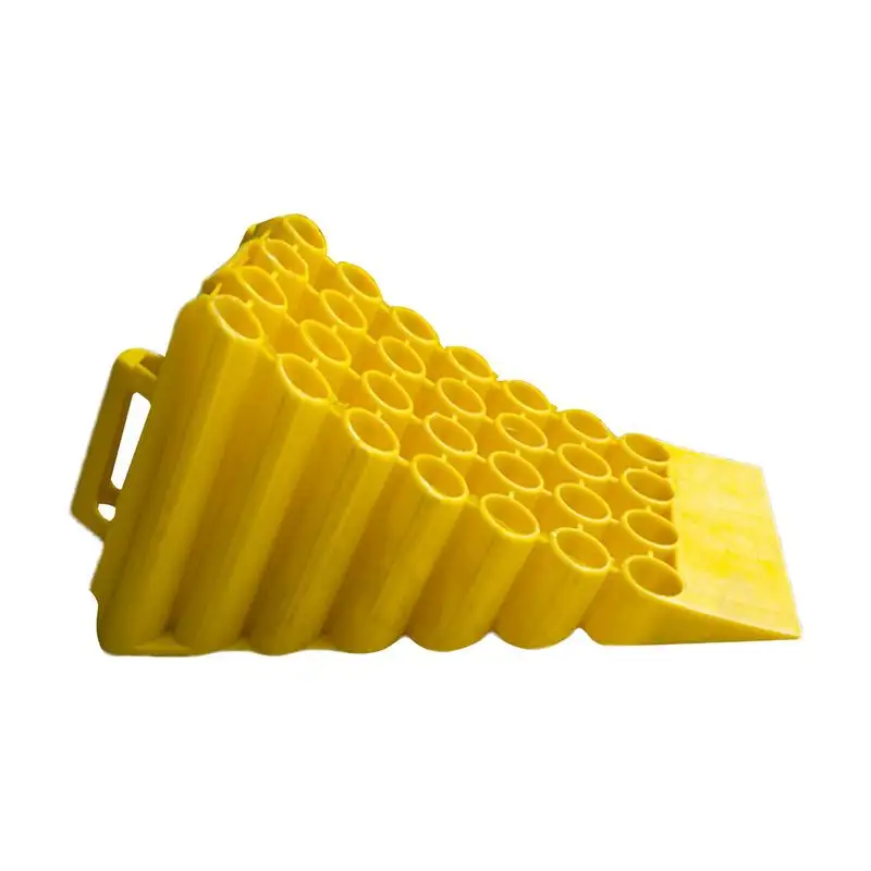 Wheel Chock Heavy Duty Plastic Wheel Chock Stoppers For Car Trailer Truck RV Auto Wheel ABS Stop Slider Block Accessory Yellow