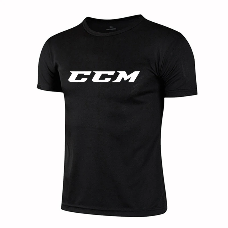 CCM Men Quick Dry Sport t Shirt Short Sleeve Gym Jersey Fitness Shirt Bodybuilding Training Top Running t-Shirt Gym Clothes