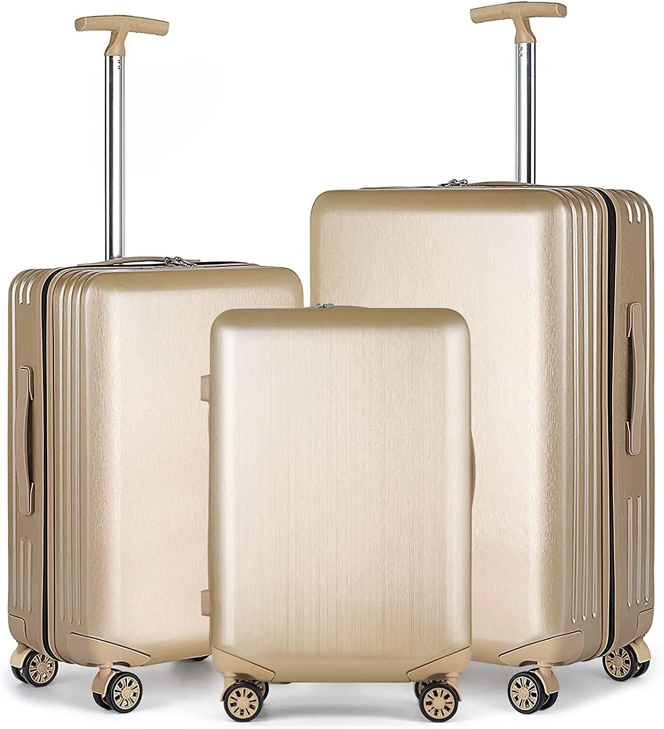 3Pcs Luggage Travel Suitcase Set Abs+pc Wiredrawing Trolley Case 3 Sets Business Travel Luggage Free Check-in Luggage