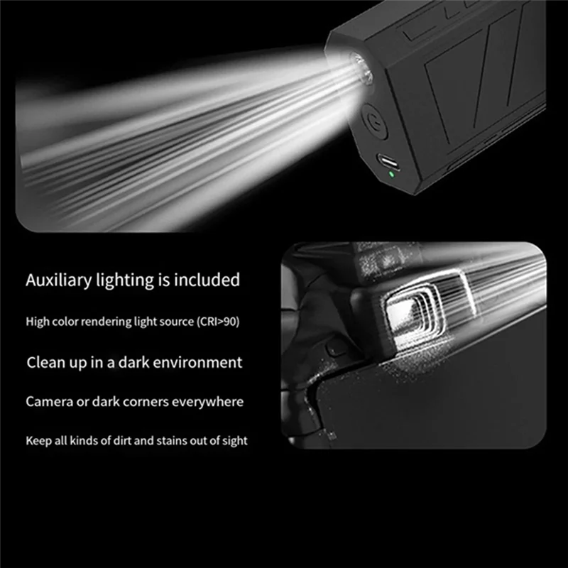 BAAD Handheld Turbo Jet Fan Violent Fan 130000 U/min mit LED-Beleuchtung, 4 Geschwindigkeiten einstellbar, 2500 mAh, für die Autoreinigung