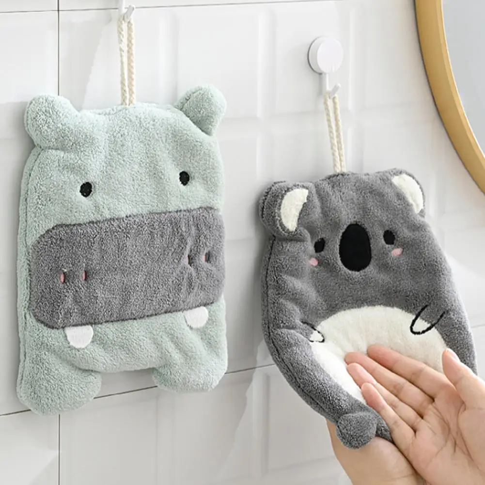 Absorbent Hand Towel Children's Cartoon Animals Dishcloth Microfiber Towel Elephant Hippo Fox Owl Style Kitchen Dishes Cloth