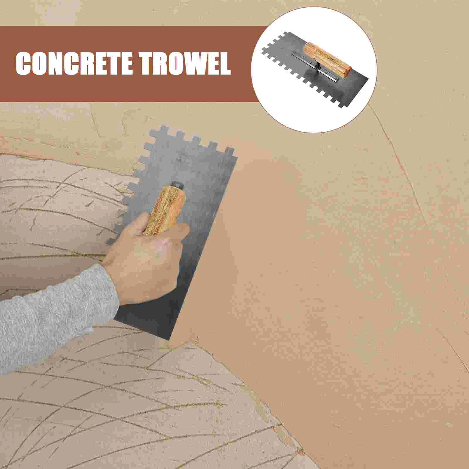 Trowel Masonry Tools Metal Flat Brick Plaster Concrete Edger Margin Tile with Wooden Handle Heavy Duty