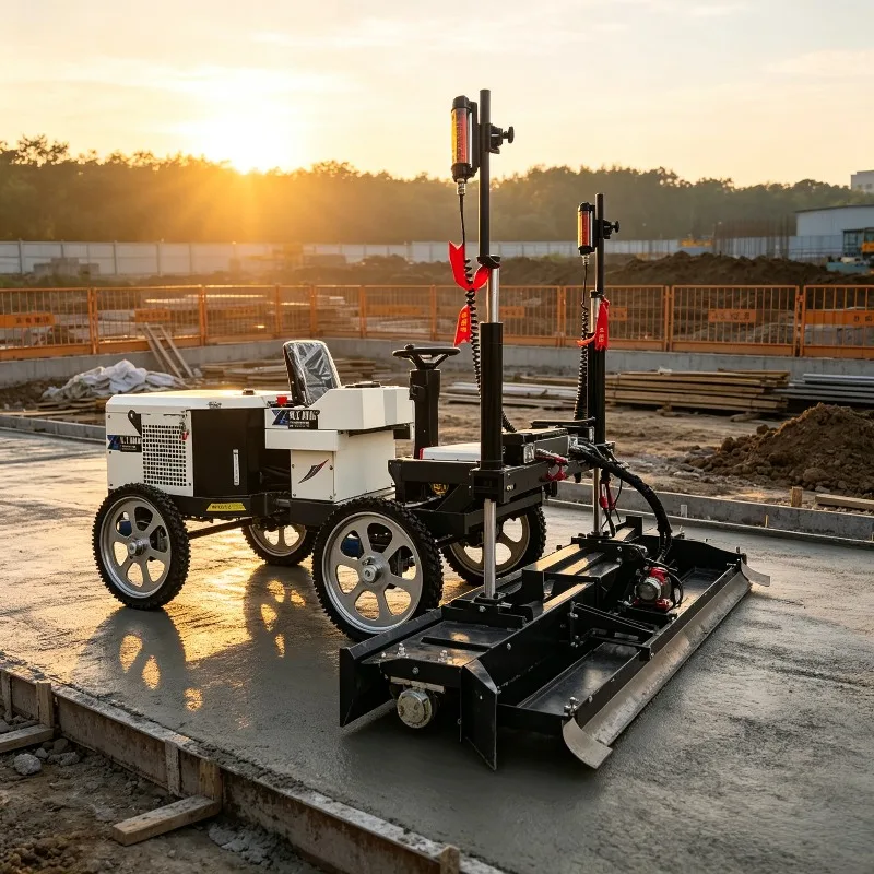 Driver Operated Ride on Laser Screed Machine Floor Leveling Vibratory Compaction for Large Area Concrete Slab Customized