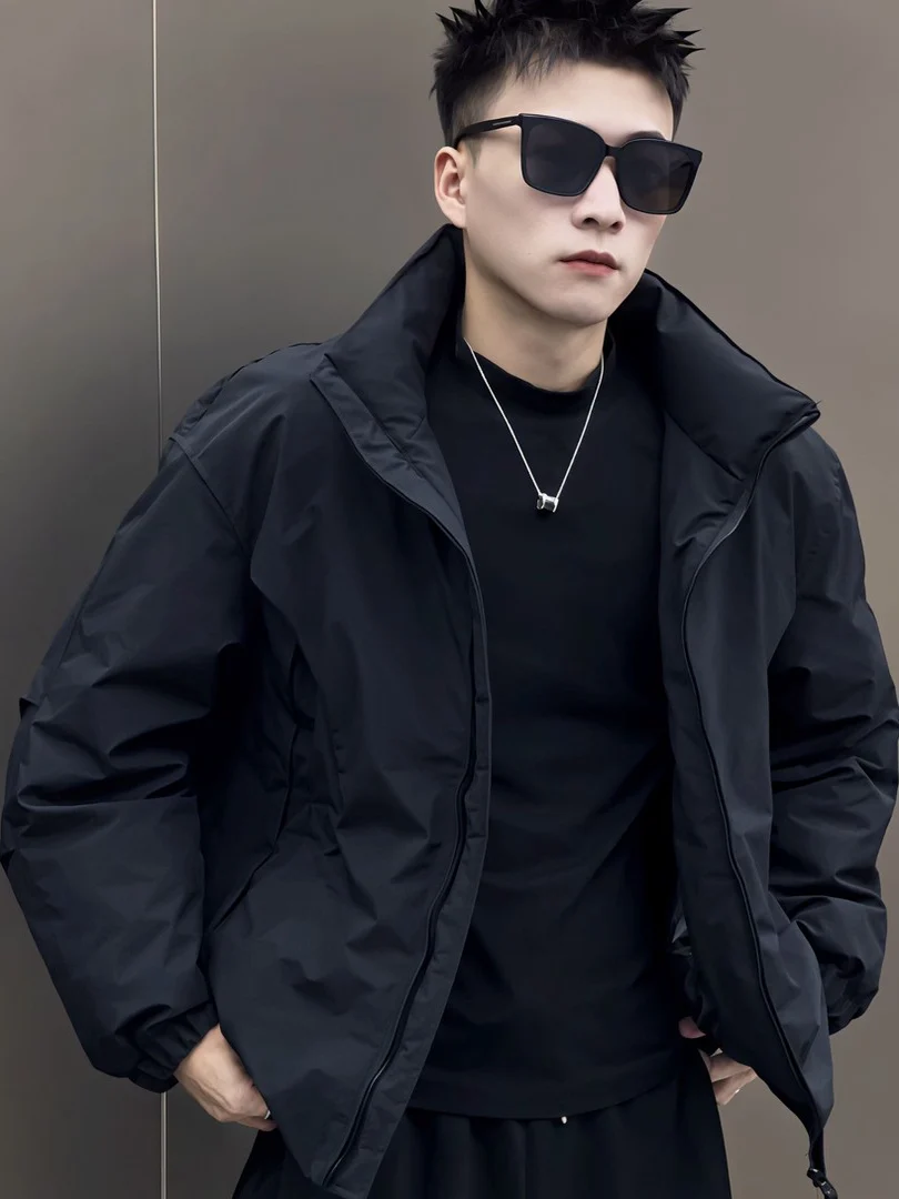 

Теплая утолщенная хлопковая куртка для мужчин, зимняя верхняя одежда, повседневная молодежная модная куртка свободного кроя, молодежная куртка из полиэфирного волокна