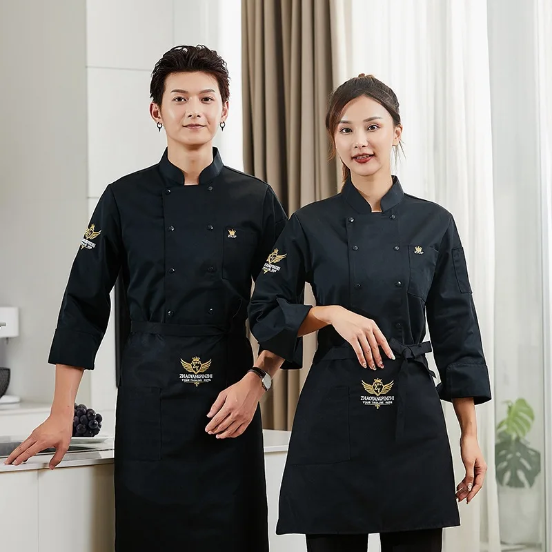 Chef Overalls Waiter Work Uniforms Clothes Western Restaurant Hotel Kitchen Wholesale Long Sleeve