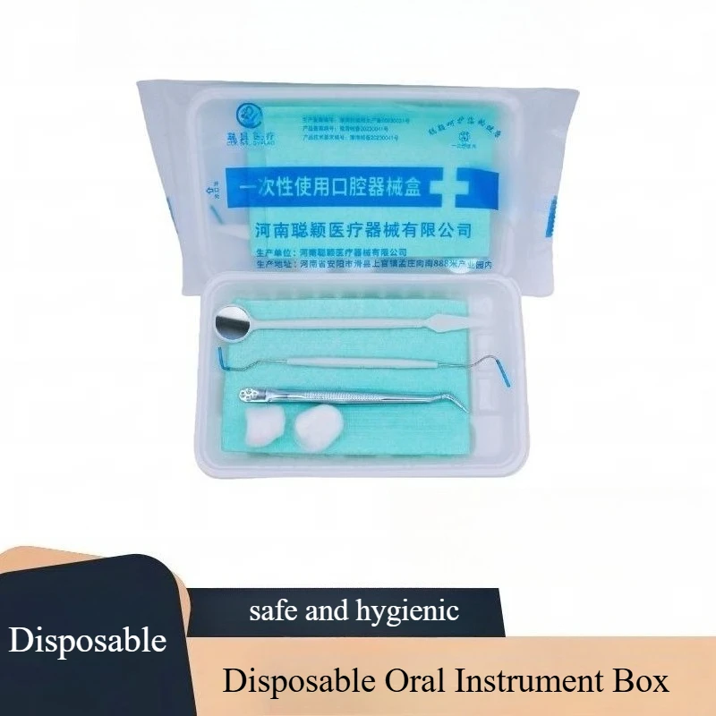 Dental Disposable Oral Instrument Box Medical Cleaning Gear Thickened Plastic Tray Intraoral Mirror Probe Oral Treatment Tool