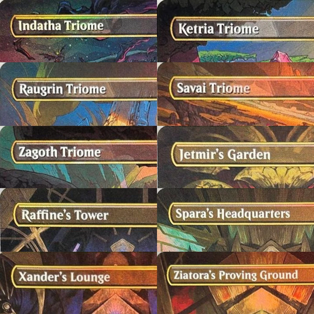 LK31 Fetch Lands Triome Lands/Tricycle Lands High-Quality TCG Proxy Cards (Black-Core)