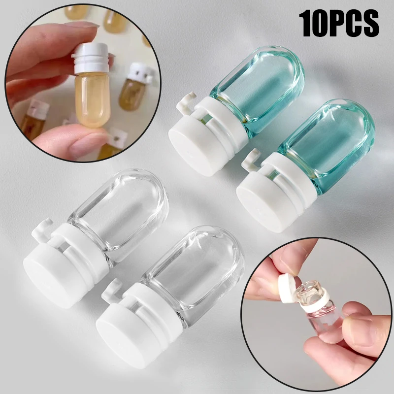 10Pcs 1.5ML Makeup Remover Mini Glass Bottles 1.5ml Travel Sample Essential Oil Essence Liquid Skin Care Cosmetics Empty Bottles