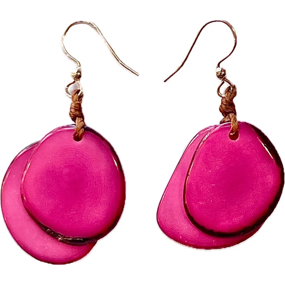 

Lightweight Boho Drop Earrings for Women Eco Tagua Nut Surgical Steel Sustainable Jewelry