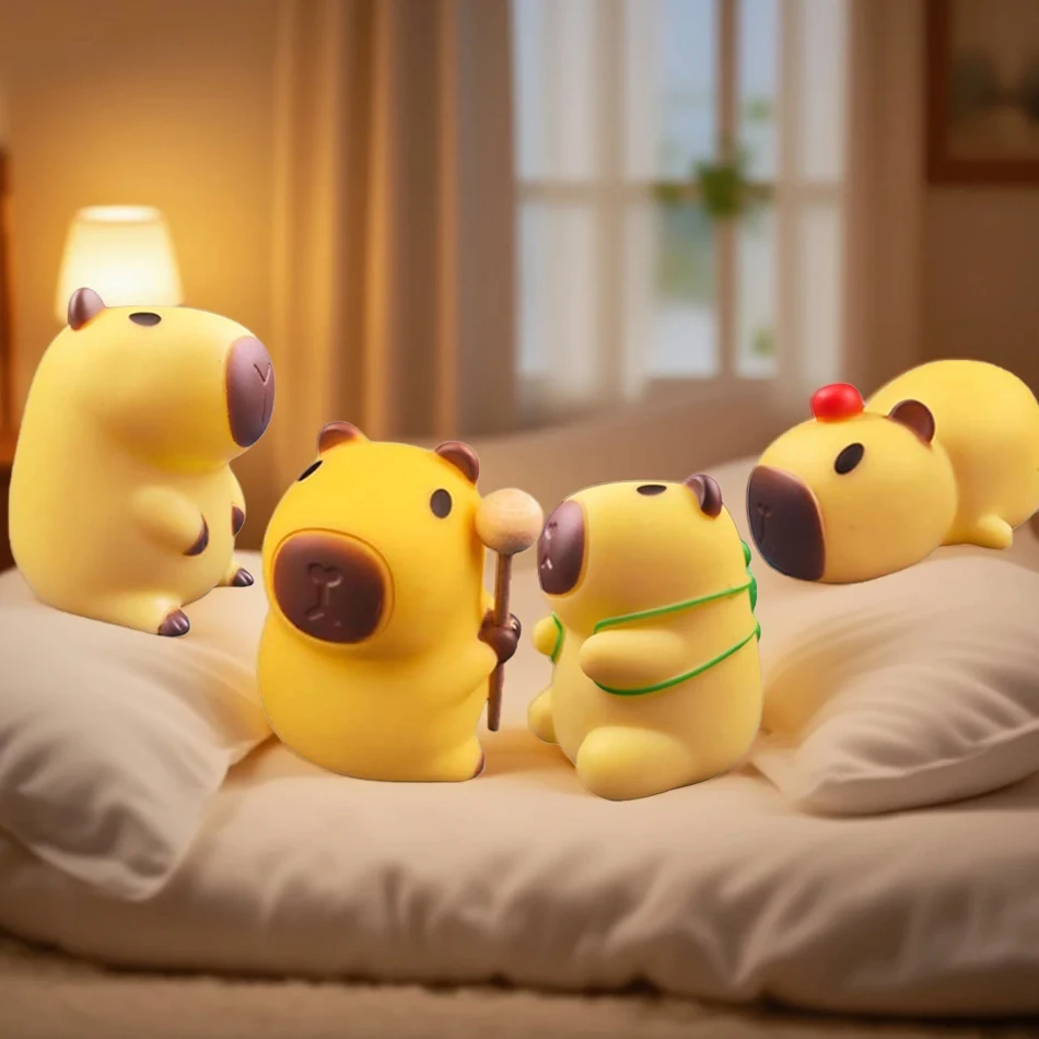 ضوء ليلي كارتوني كابيبارا متعدد المبيعات يقدم لك جوًا نومًا مريحًا، مصباح ليلي جيد لديكور غرفة الأطفال