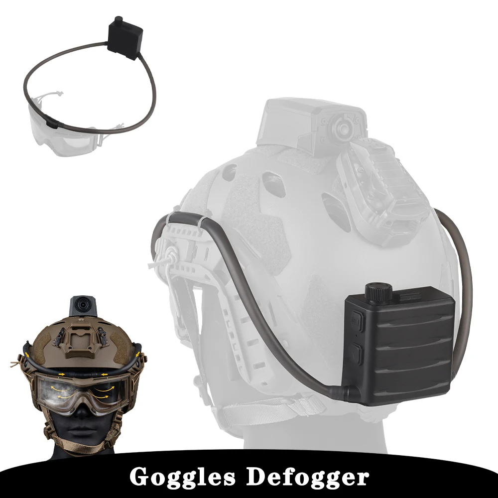 

Tactical Goggles Fan Defogger Anti-Fog Kit Eyewear Air Defog for Airsoft Shooting Motocross Skiing Mountaineering Clear Vision