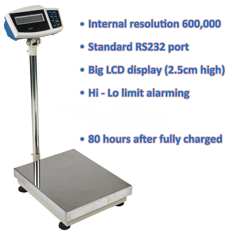 60kg/1g  100kg/2g 400x500mm Platform Industrial Precision Digital Scale Big Digit Load Indicator