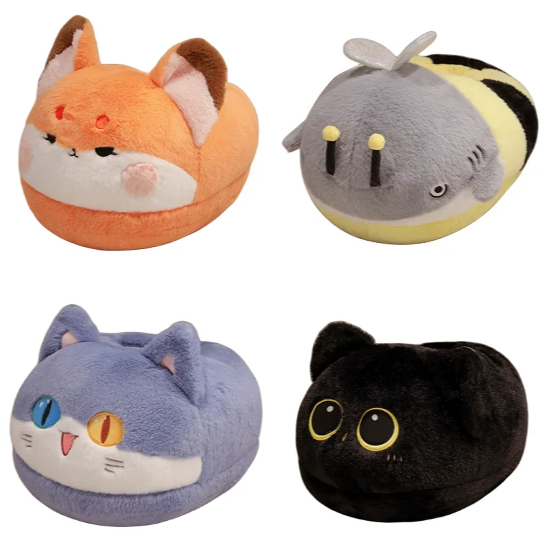 

35×20CM Kawaii Creative Cartoon Animal Series Cat Soft Plush Slippers Home Decoration Girls Kids Birthday Christmas Presents