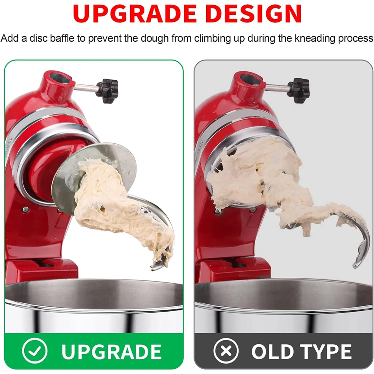 Terbaru! Kait Adonan Spiral Baja Tahan Karat untuk Mixer Berdiri KitchenAid, Cocok untuk Mangkuk Pencampur 4.5-5 QT untuk Mixer Berdiri Kepala Miring