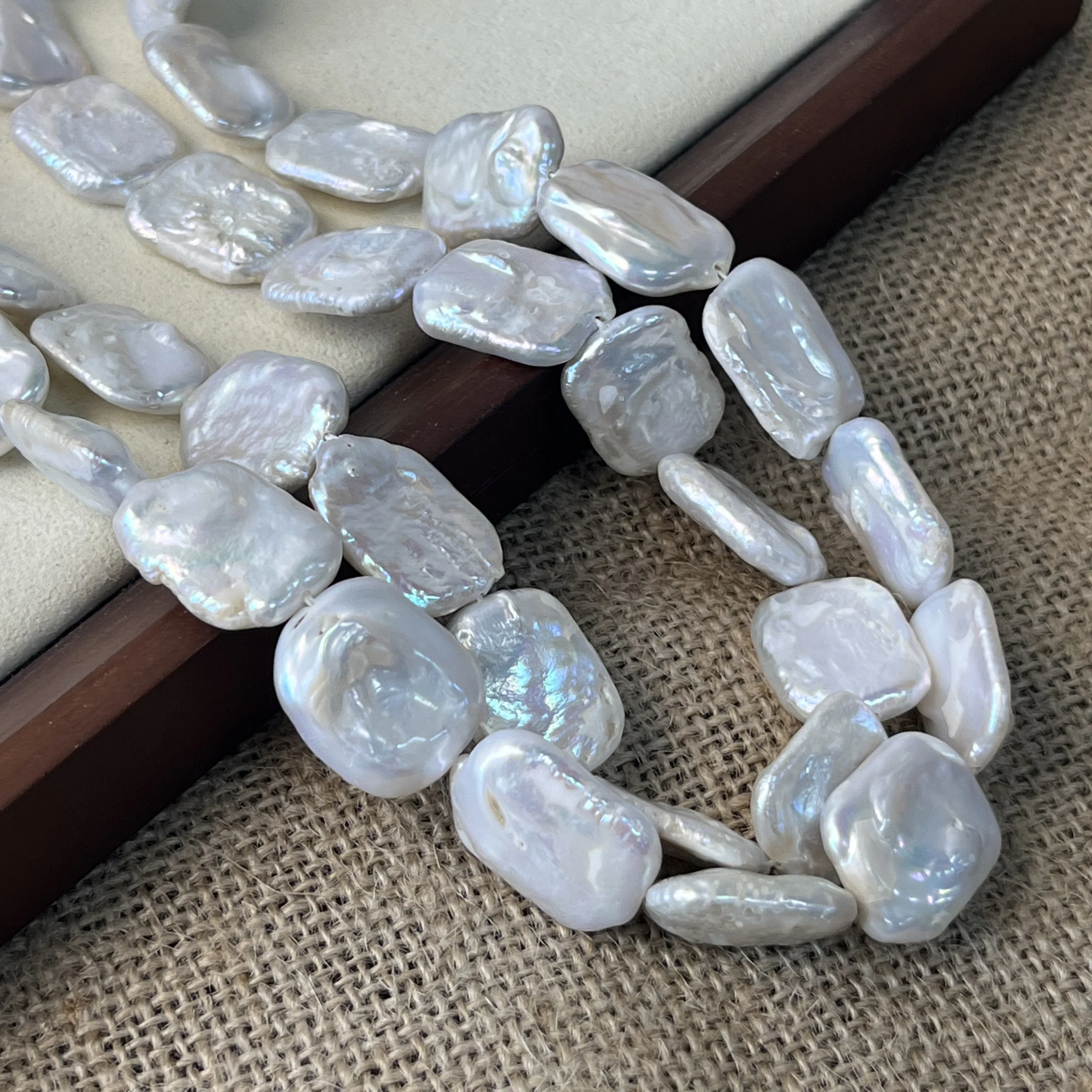 

Natural Freshwater Baroque 12x16mm AAA Square Pearl Isolated Bead Jewelry Make DIY Necklace Bracelet Accessories Women Wedding