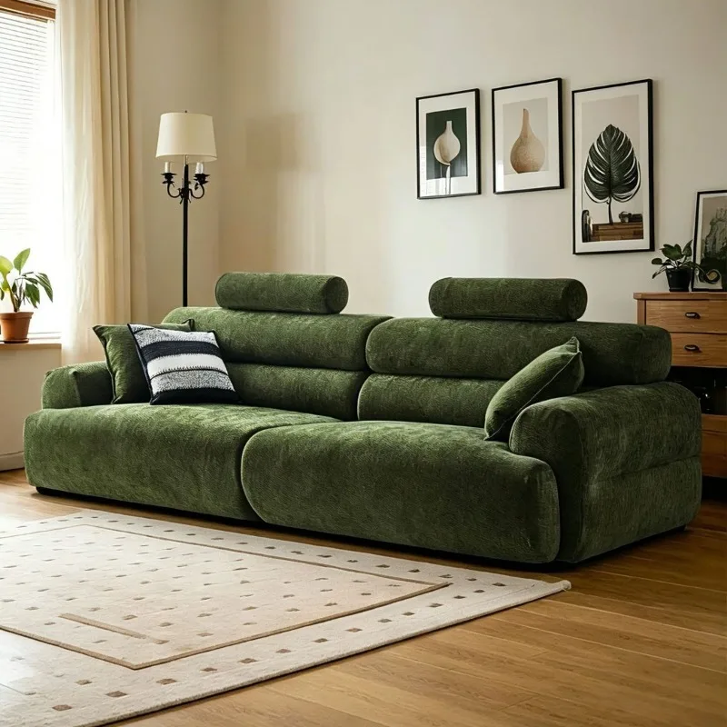 The sofa can be fully disassembled and washed. French fabric straight row small apartment is anti-cat scratch.