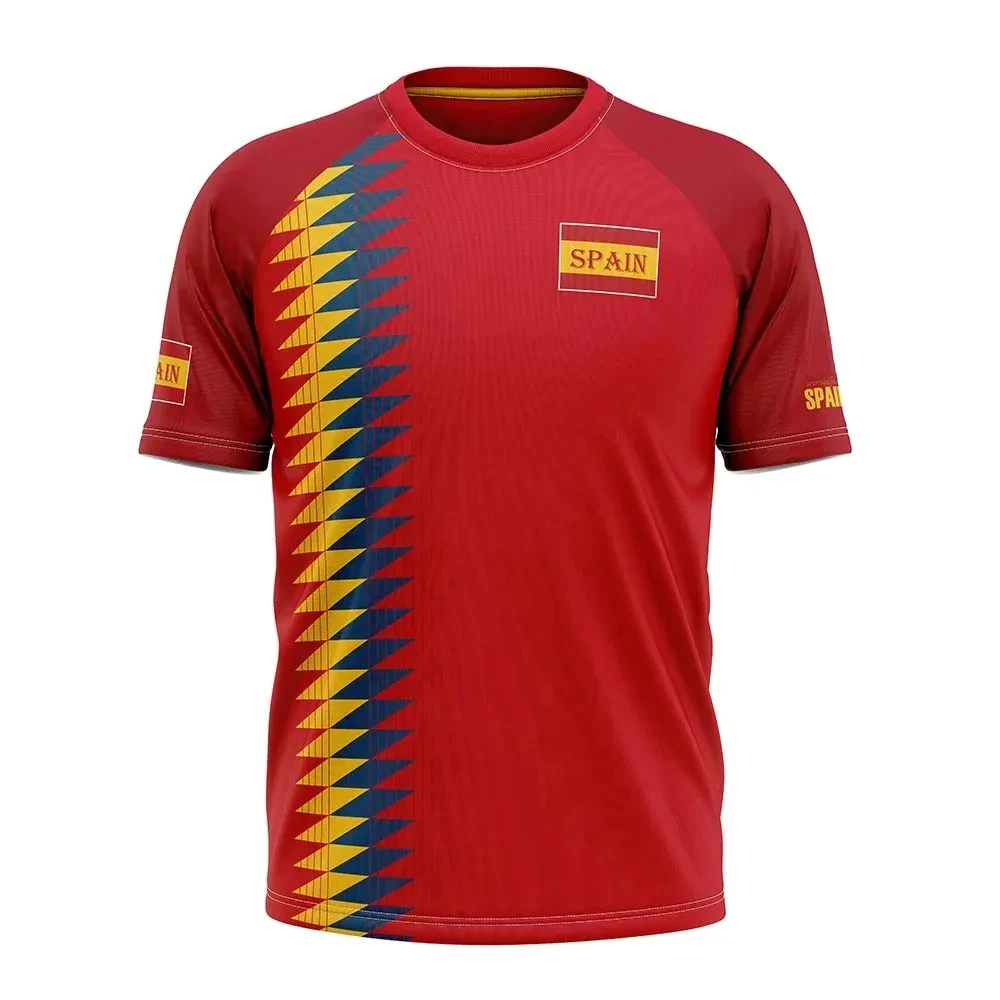 2024 Women Men New Spain Football Jersey Tshirt Sportwear Summer Mesh Quick Drying Training Short Sleeve Harajuku Short Sleeve